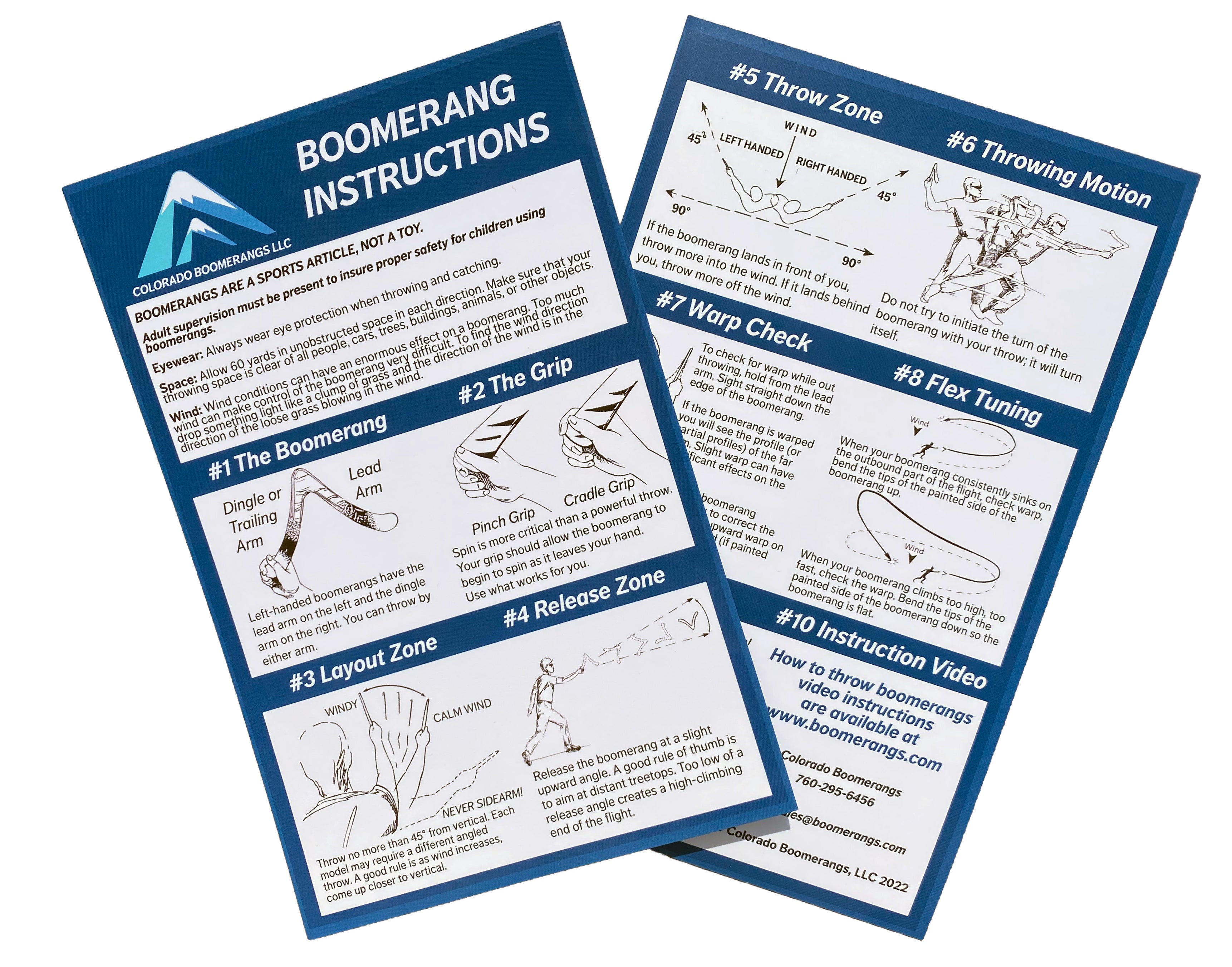 Blue Bolt Boomerang - Light and Fast Boomerangs for Hobby Throwers