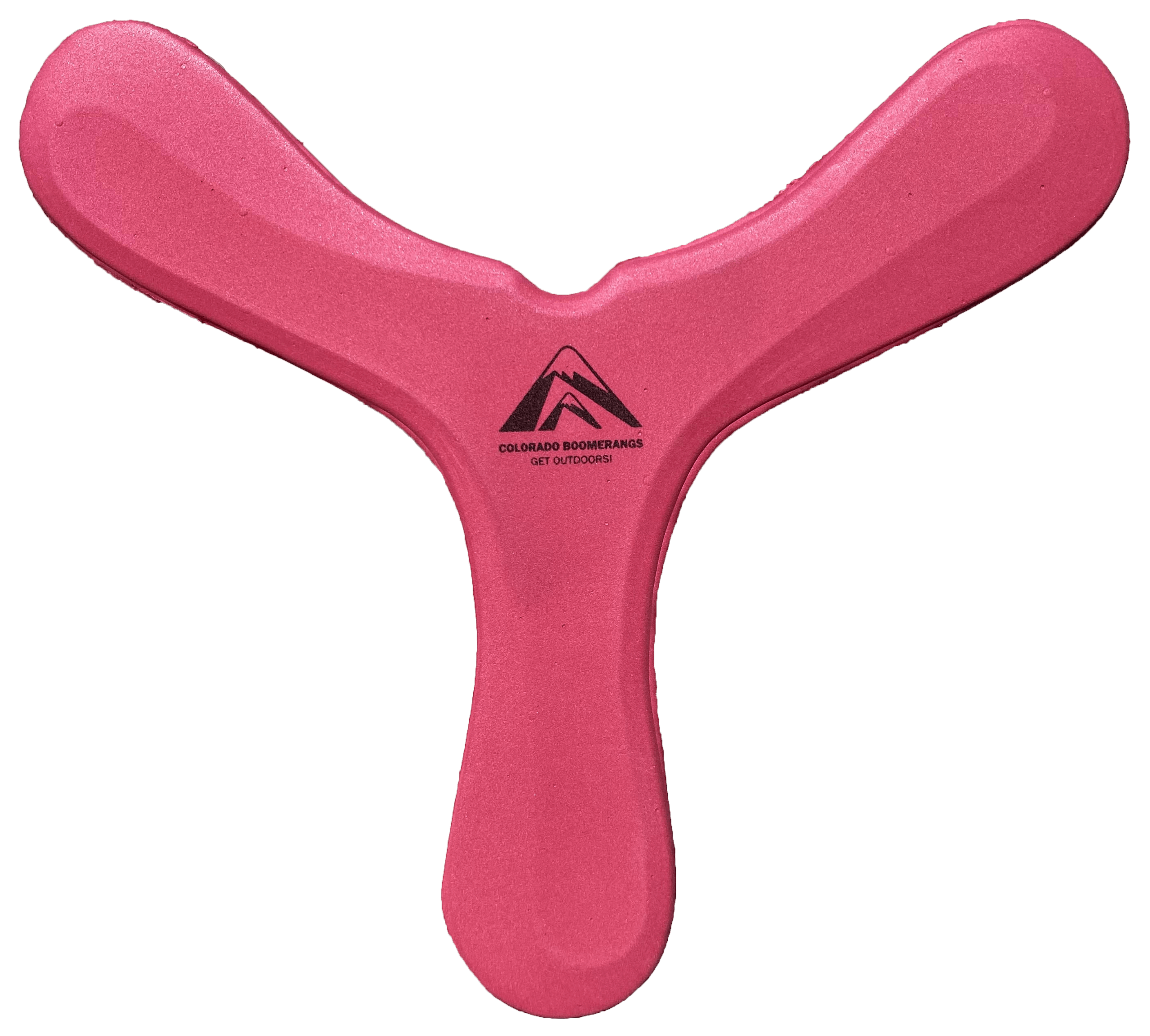 Soft pink koala foam boomerang for kids, safe for indoor and outdoor fun with a real airfoil design.