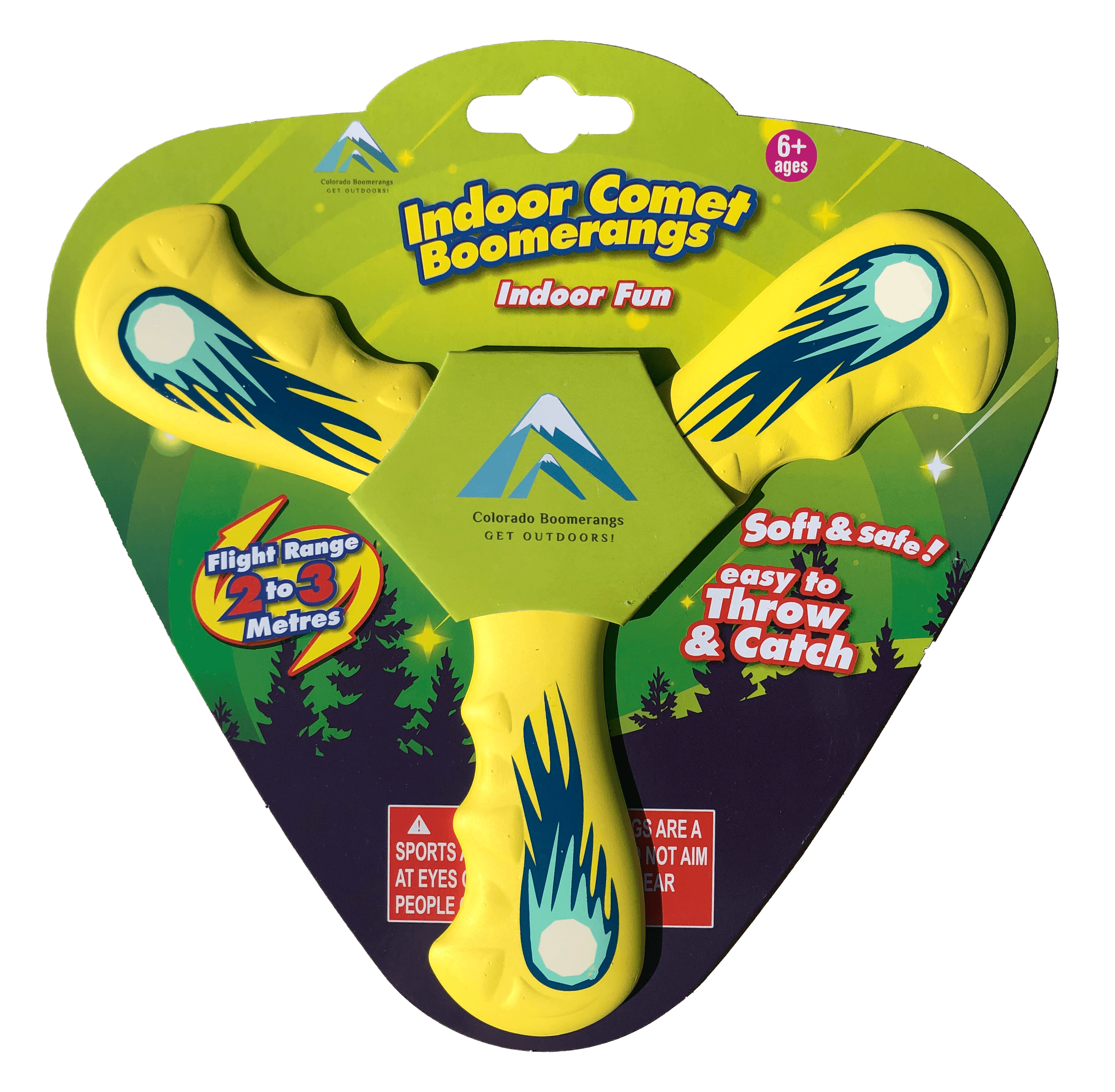 Comet Boomerangs - Soft and Safe foam boomerang for Kids as young as 6.