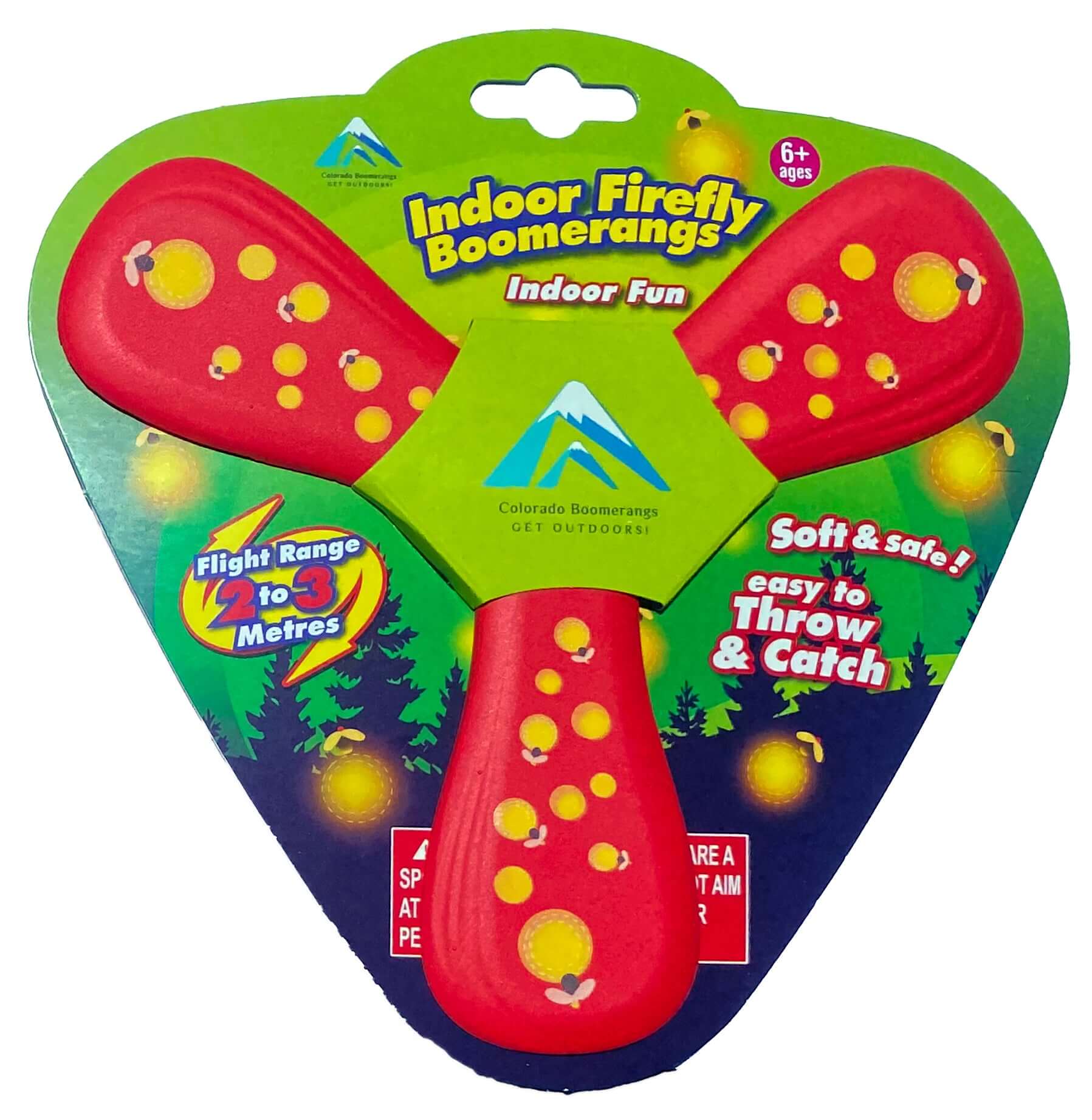 Indoor Firefly Boomerangs - Blue or Red - Fun indoor foam boomerangs for kids