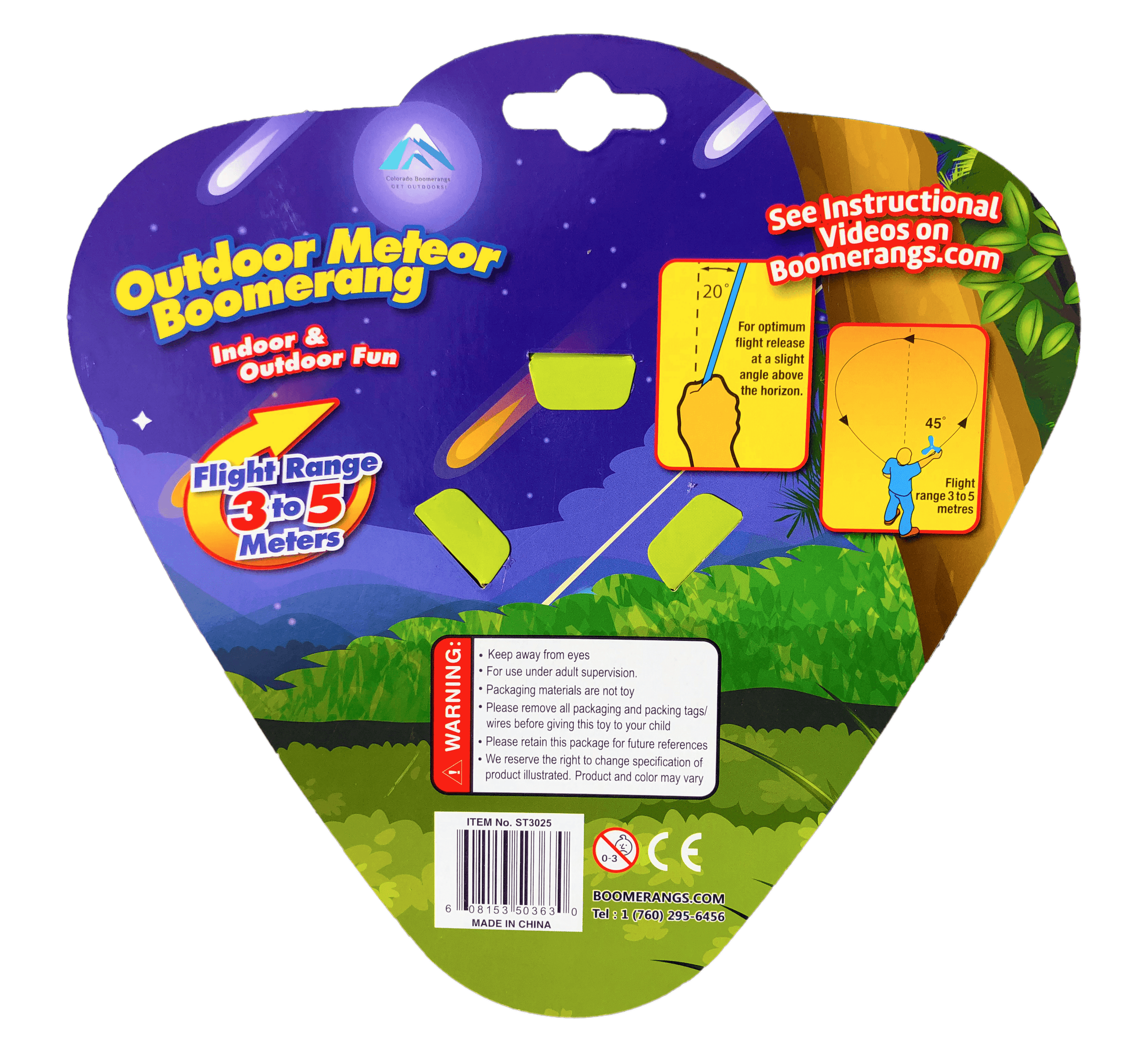 Meteor Boomerang - Right Handed Foam boomerangs for kids as young as 6.