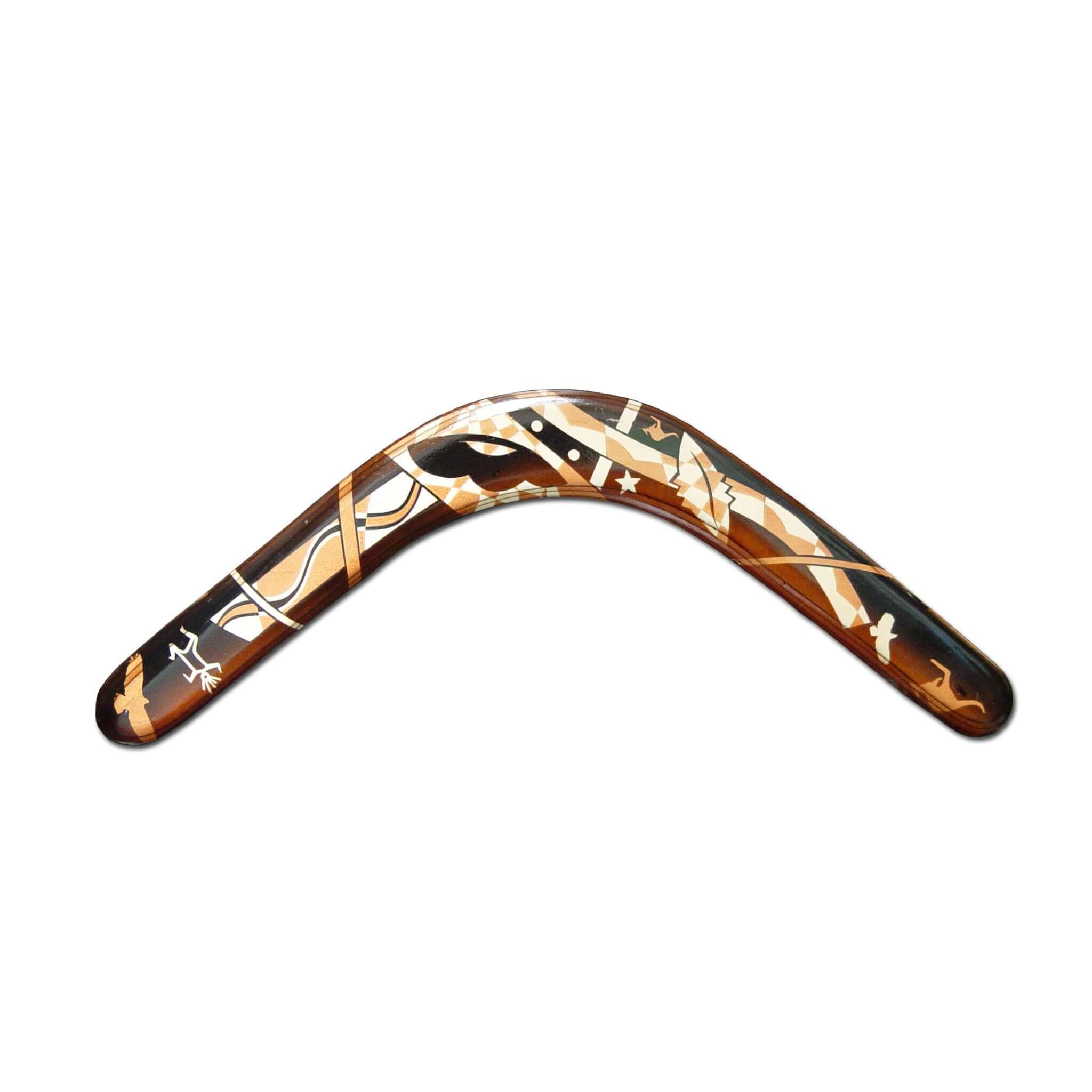 Pelican Aboriginal Boomerang - Decorated boomerang design from Australia