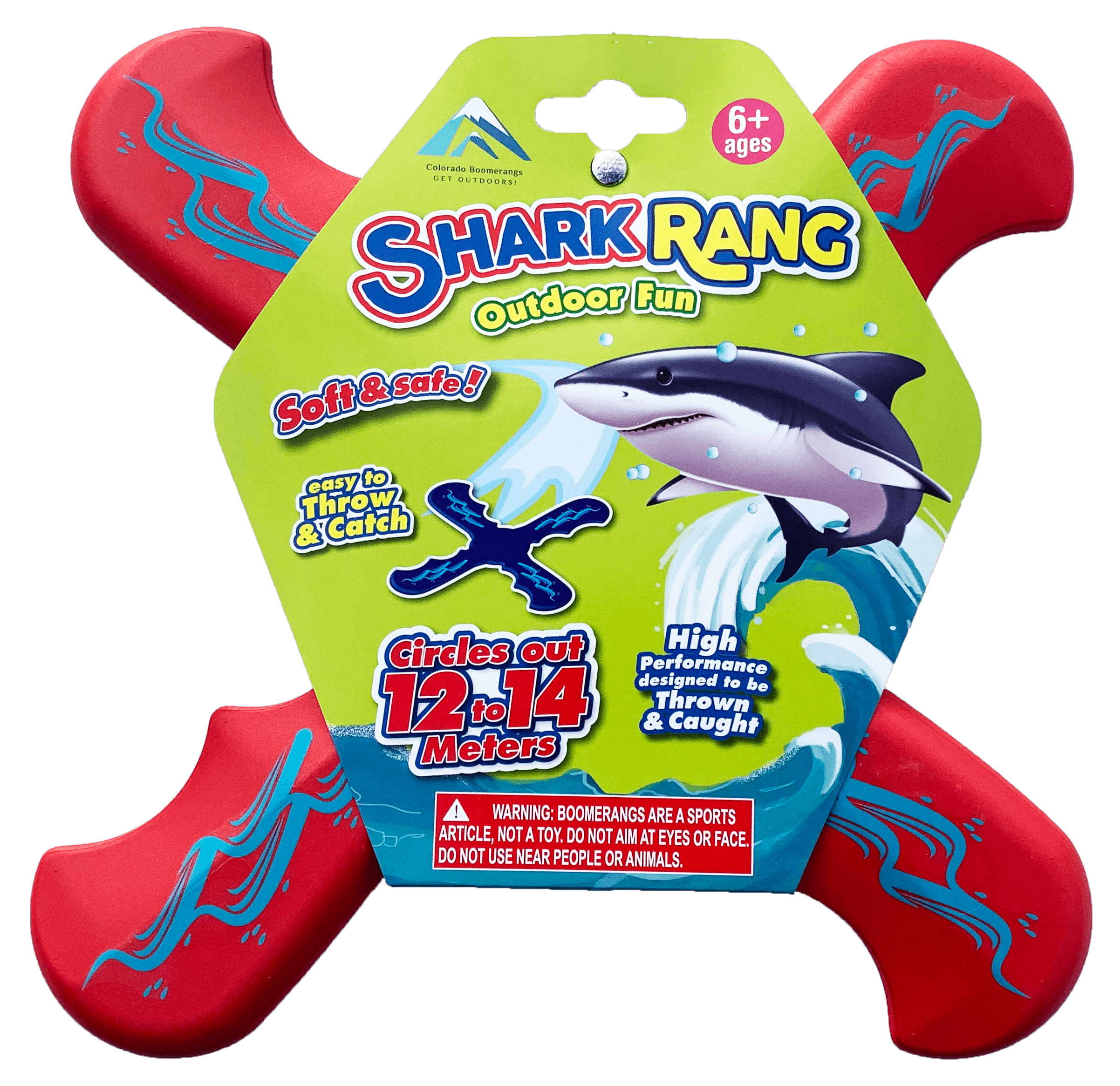 Shark Rang Boomerangs - Retail Boomerang Pack - Soft and Safe boomerangs for kids