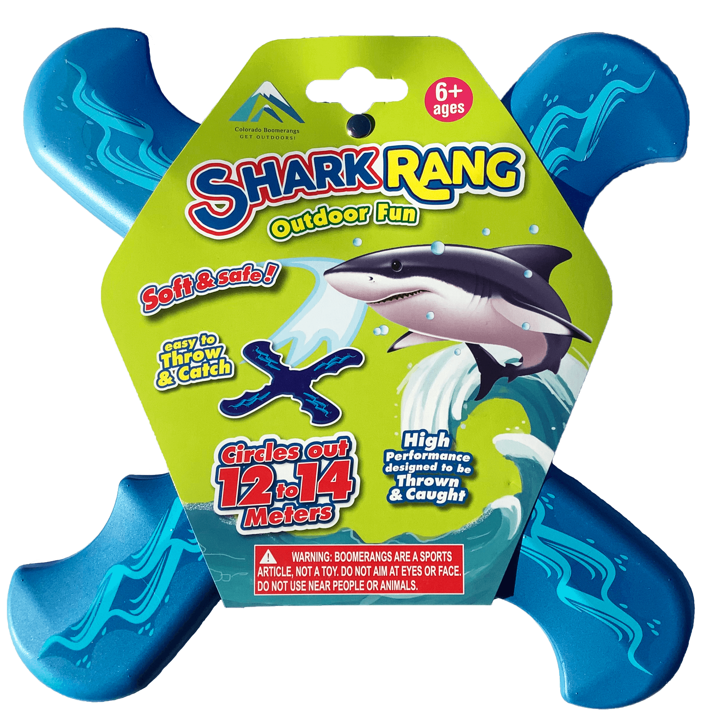 Colorado Boomerangs Shark Rang Boomerang - Great Beginner Boomerang for Kids or Adults. Soft and Safe.