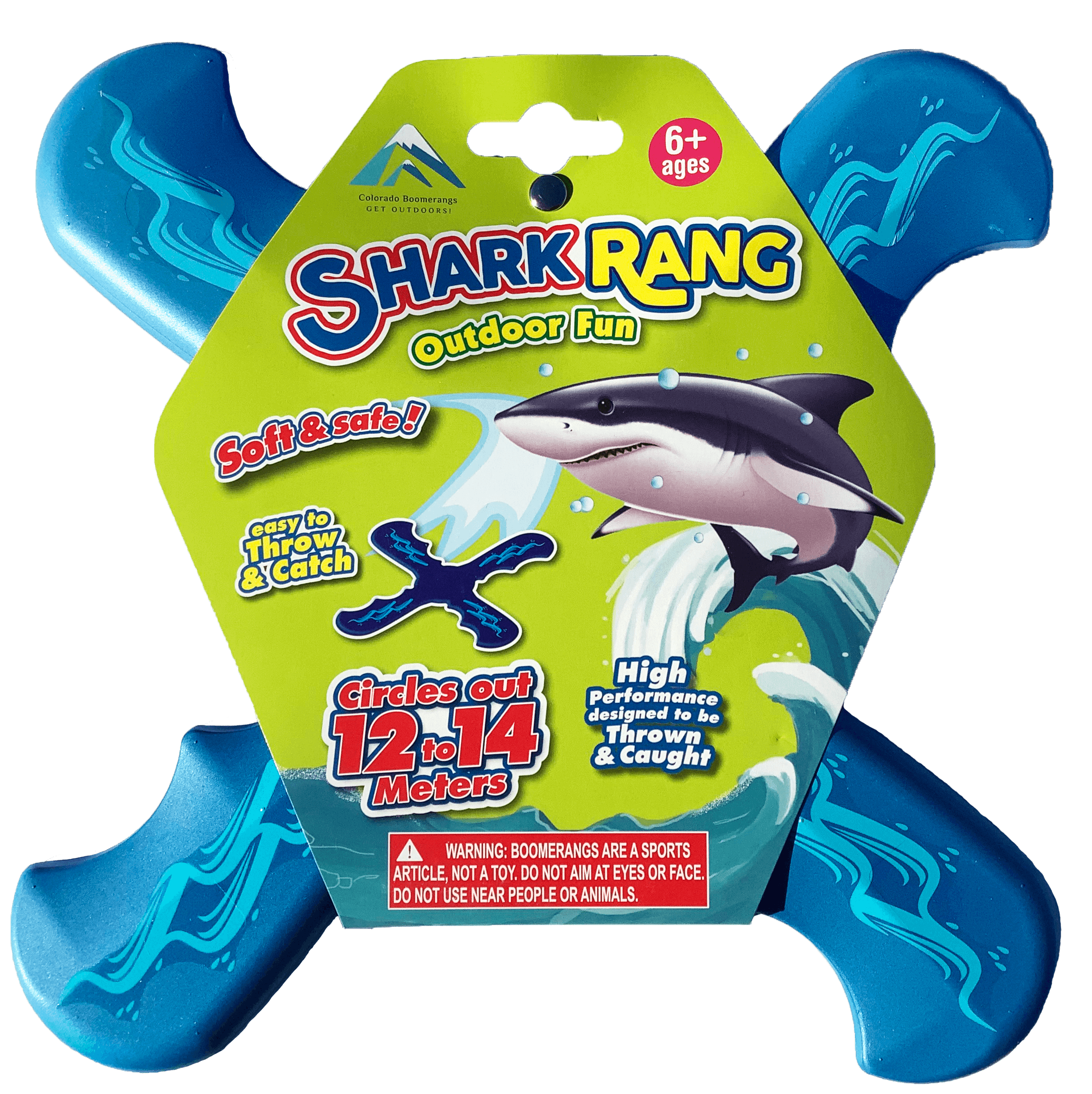 Shark Rang Boomerangs - Retail Boomerang Pack - Soft and Safe boomerangs for kids