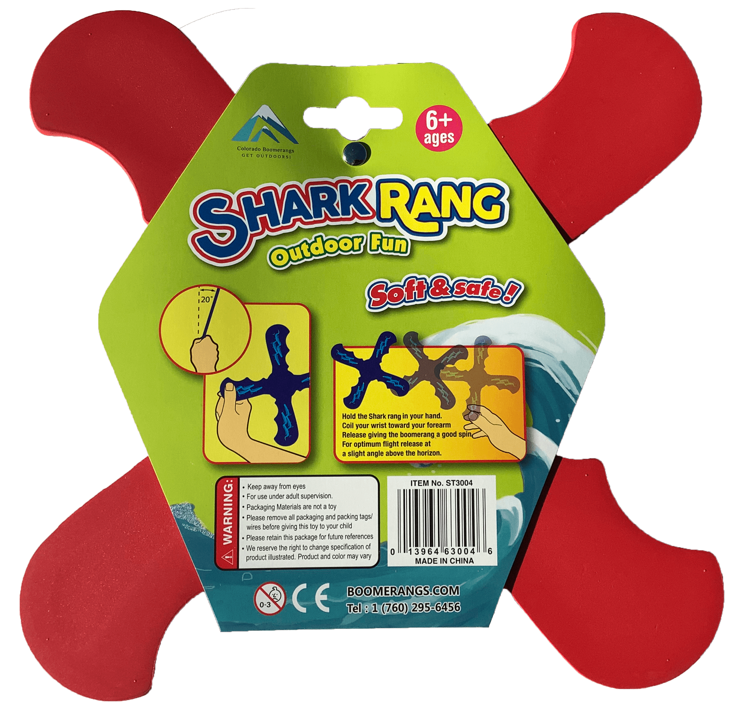 Shark Rang Boomerangs - Retail Boomerang Pack - Soft and Safe boomerangs for kids