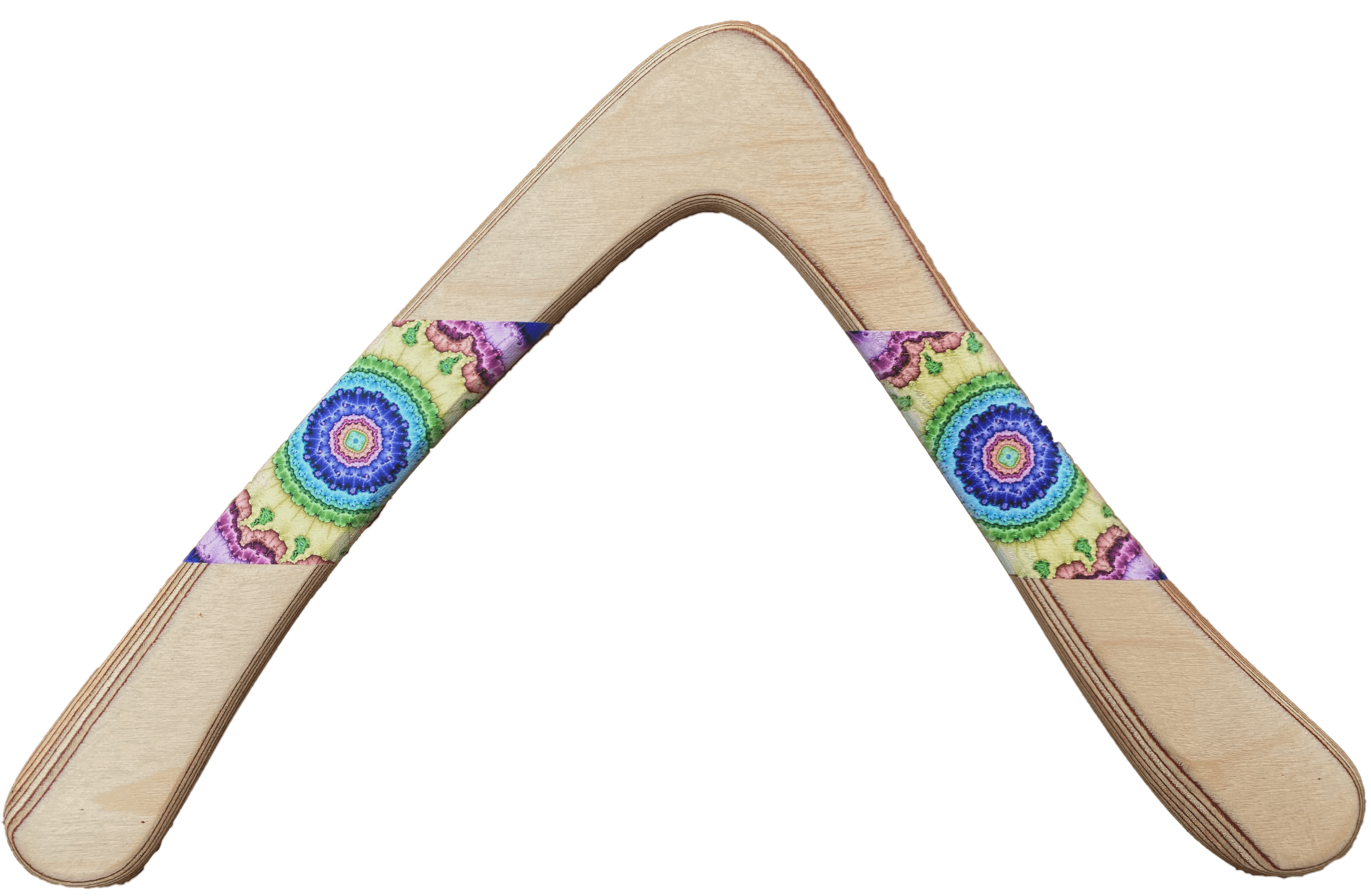 Boomerang artesanal - tamaño 40cm - pintura de lagarto - woodboomerang